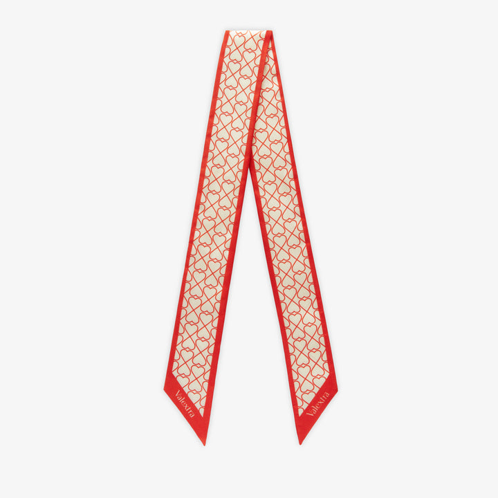 ヴァレクストラ LOVE シルクバンド ホワイト/クリムゾンレッド