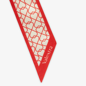 ヴァレクストラ LOVE シルクバンド ホワイト/クリムゾンレッド