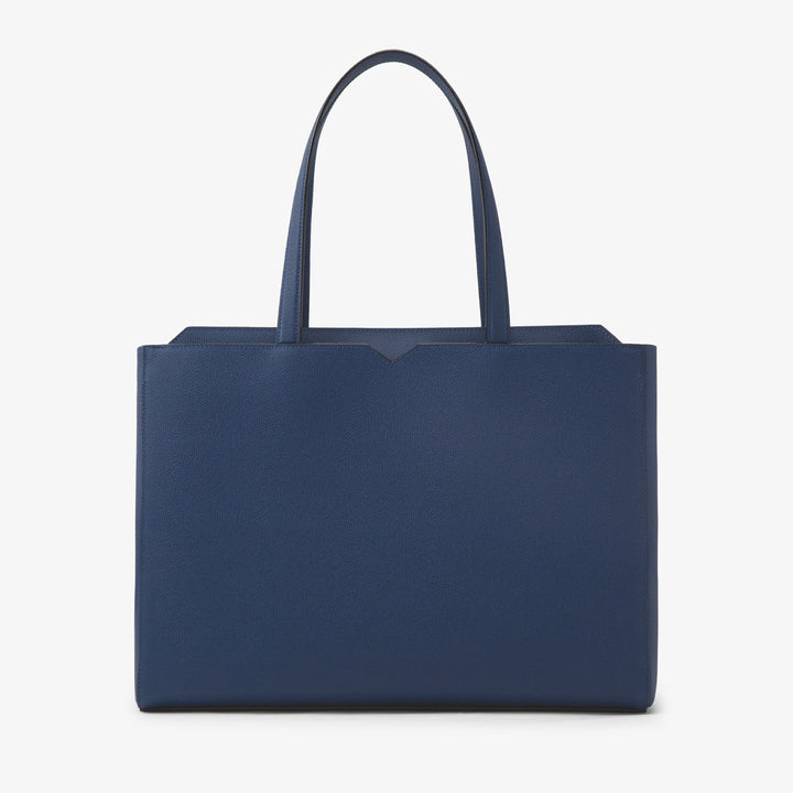 ヴァレクストラ Vライン ホリゾンタル ショッピングバッグ サファイアブルー