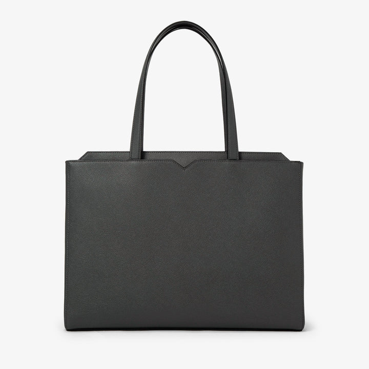 ヴァレクストラ Vライン ホリゾンタル ショッピングバッグ ダークグレー