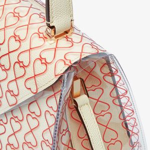 ヴァレクストラ LOVE ミニ イジィデ レインコート クリア/クリムゾンレッド