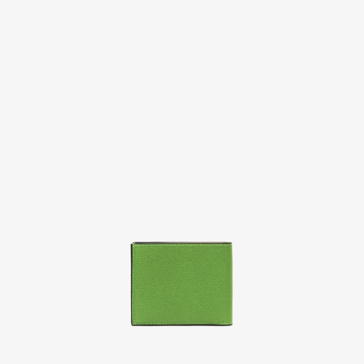 美品 Valextra 二つ折り 財布 グリーン 小銭入れ レザー 4カード 緑 Green Leather Bifold wallet with coin purse | Valextra