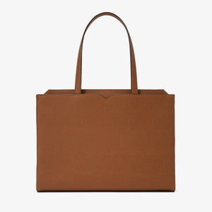 ヴァレクストラ Vライン ホリゾンタル ショッピングバッグ チョコレートブラウン