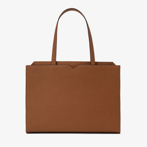 ヴァレクストラ Vライン ホリゾンタル ショッピングバッグ チョコレートブラウン