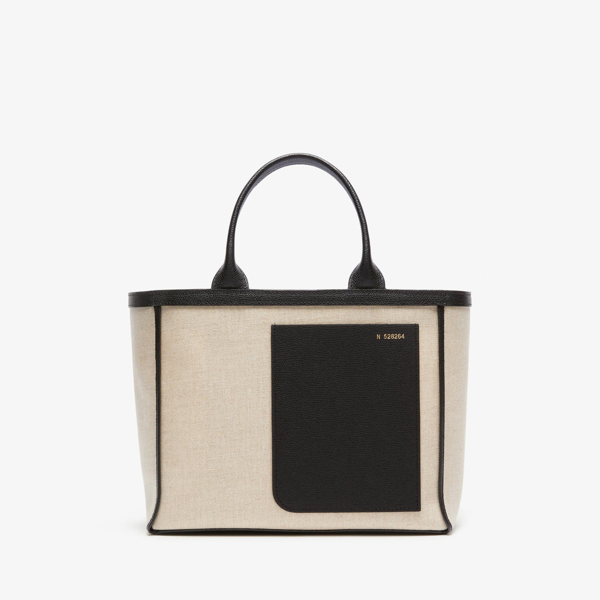 VALENTINO直営店小型キャンバス・ショッピングバッグ Small Vltn Print Canvas Tote Bag for Woman in Natural/black