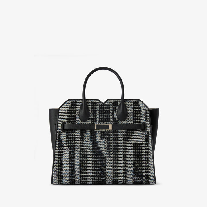 ヴァレクストラ 2ハンドル ミラノバッグ ミディアム ピビオーネ フォレスト ブラック/グレー