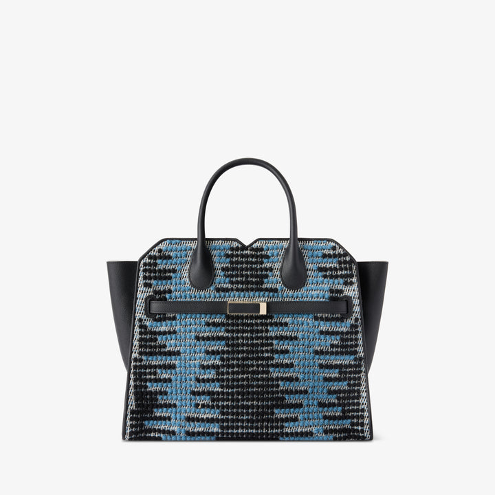 ヴァレクストラ 2ハンドル ミラノバッグ ミディアム ピビオーネ サンセット ブラック/ナイアガラブルー/グレー