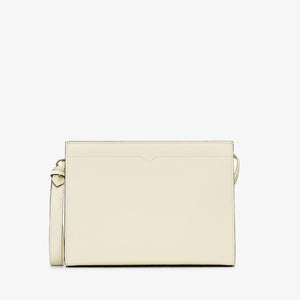 ヴァレクストラ　Vライン クラッチバッグ　ホワイト