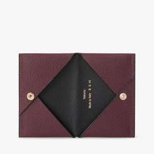 ヴァレクストラ　ボタン付き カードホルダー　アマラント／ブラック
