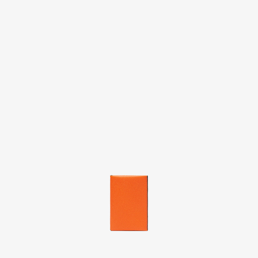 ヴァレクストラ　ボタン付き カードホルダー　オレンジ／ブラック