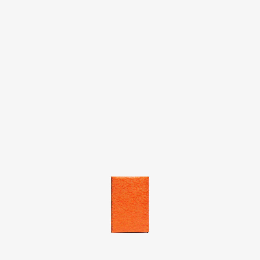 ヴァレクストラ　ボタン付き カードホルダー　オレンジ／ブラック