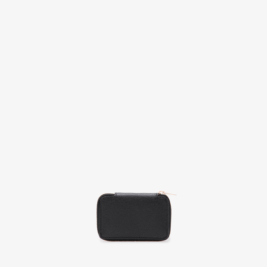ヴァレクストラ　ラウンドジップ ミニ ウォレット　ブラック