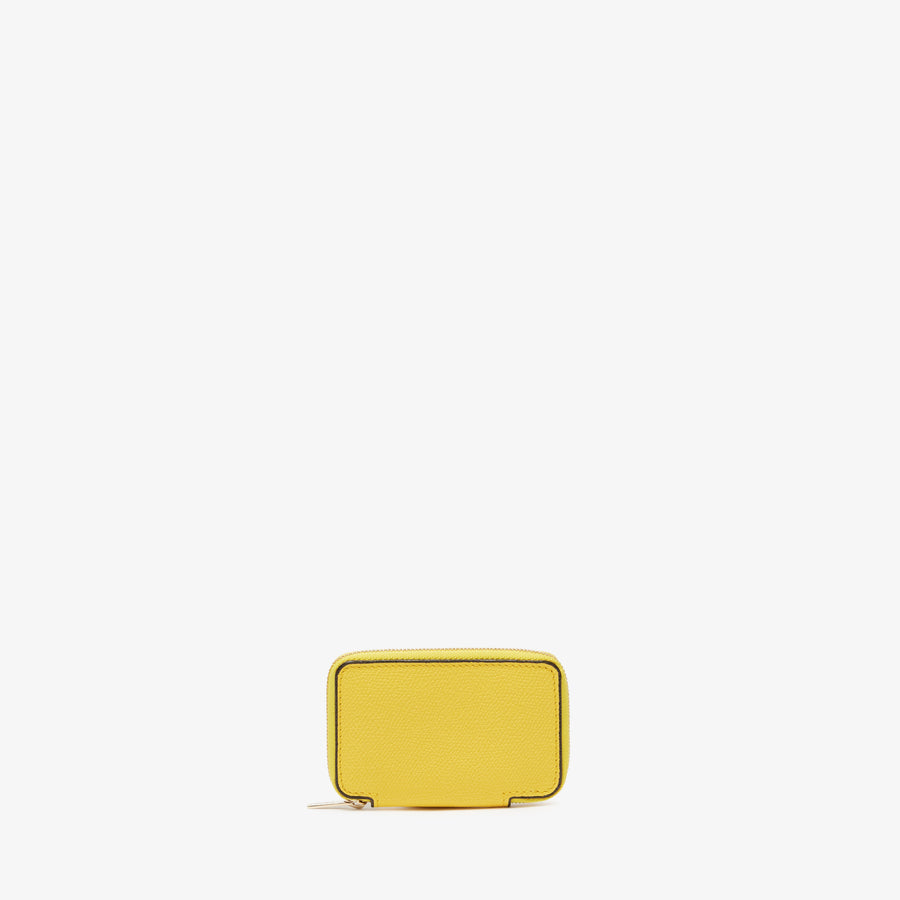 ヴァレクストラ　ラウンドジップ ミニ ウォレット　イエロー