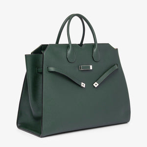 ヴァレクストラ　２ハンドル ミラノバッグ ラージ　ダークグリーン